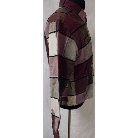 Carolina Colours Womens Large Purple Full Zip Long Sleeve Patchwork Top Jacket - Picture 7 of 12